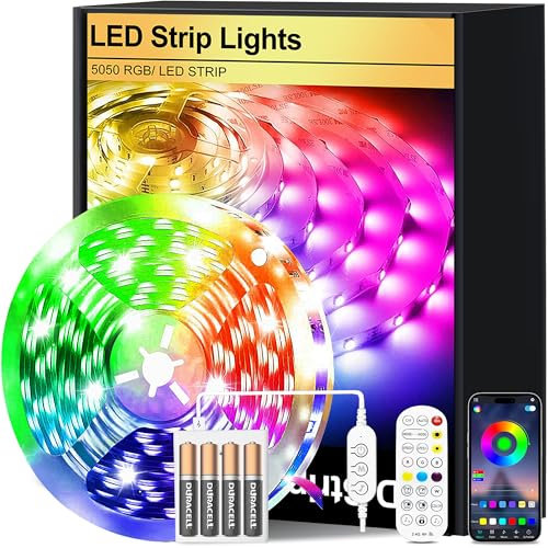 FUPT Tira LED TV,Tira de Luces de 5m Con Pilas Para, 5050 RGB color variable LED y control remoto para cine en casa, cocina, dormitorio, salón