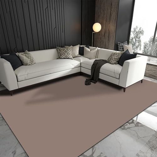 Tapis de sol antidérapant lavable de couleur unie avec isolation phonique pour chambre simple et 150 x 200 cm