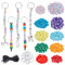 arricraft 600 Stück DIY Perlen Schlüsselanhänger Kits Schlüsselanhänger Zum Basteln Verstellbare Buchstabenperlenstränge Schlüsselanhänger Geschenk Alphabet Perlen Schmuck Schlüsselring Schmuckzubehör