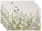 MIRRORANG Platzsets mit Vintage-Kräutern, Wildblumen, 4 Stück, 45 x 30 cm, Blumenpflanzen, Leinenstoff, saisonal, waschbar, Sommer, botanische Tischsets für Party, Esstisch, Dekoration