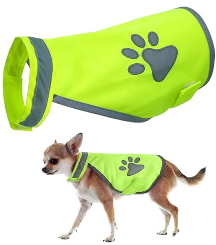 Sikweny Warnweste Hund Reflektierende Streifen Hundewarnweste Mit Reflektierenden Elementen Warnwesten Einstellbares Design für Nachtwanderungen Outdoor-Abenteuer Radbegleitung Training und Gesel（S