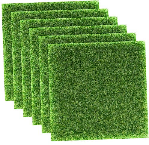 HYTROVE 6pièces Tapis De Pelouse Synthétique Résistant à Usure Lot pour Décoration DIY Maison Jardin Terrasse Verdure Artificielle Réaliste