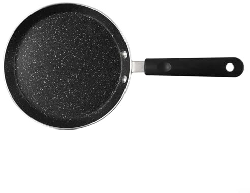 Padella antiaderente da 18 cm, per pancake e crêpe, per fornelli a gas a induzione, in metallo, utensile da cucina, omelette, utensile da cucina Dosa Roti, comodo manico anti-scottatura, distribuzione