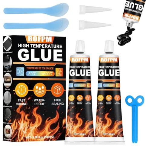 High Temperature Oven Door Glue, Heat Resistant Silicone, 100ml, Black | High Temp Glue for Ovens, Oven Door, Glass Cooktops, Microwave Ovens, Induction Hobs