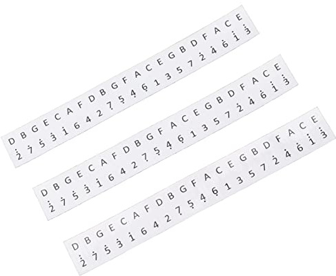 3 Stück 17 Kalimba-Tasten-Aufkleber, abnehmbare Daumen-Klavier-Aufkleber für Anfänger, Tastatur-Etiketten mit Zahlen und Buchstaben für Klavier (White)