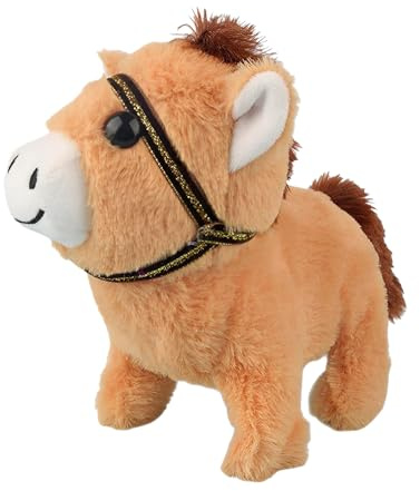 Sghtil Cheval Peluche,Peluche Électrique - Mignon | Chambre Salon Studio Voiture Canapé Jeu Nain Maternelle Voyage Anniversaire Fête