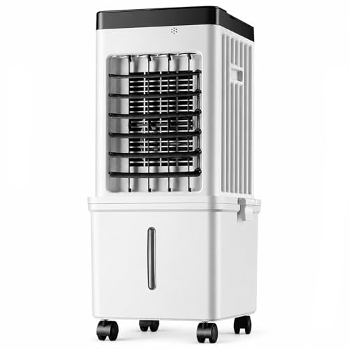 Climatizzatore Portatile, Serbatoio Rimovibile da 15L, Raffrescatore Evaporativo, Telecomando, Raffrescatore d'Aria, Timer 7,5 Ore, per Casa e Ufficio