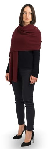 Dalle Piane Cashmere - Stola aus 100% Kaschmir - Made in Italy - für Frau, Farbe: Bordeaux, Einheitsgröße