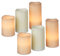 Relaxdays 6er Set LED Kerzen, Echtwachs, elektrische Kerzen, flammenlos, flackernd, Batteriebetrieben, 7 cm Durchmesser, Creme