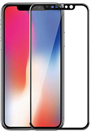 Todotumovil Protector de Pantalla Apple iPhone X 10 Color Negro Completo 3D Cristal Templado Vidrio Curvo para movil