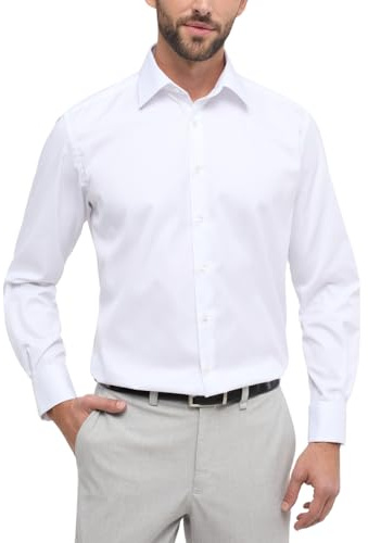 ETERNA Comfort Fit Cover Hemd Langarm Basic Kent Kragen Blickdicht weiÃ Größe 48