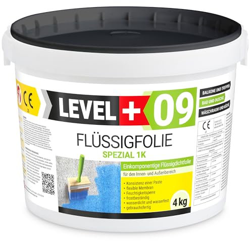 Flüssigfolie Spezial 1K, Balkonabdichtung, 4 kg Terrasse, Bad, Dusche, Keller, Dichtmasse, Abdichtung, RM09