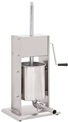 vidaXL Manual Sausage Stuffer - Durable Stainless Steel and Aluminium, 10 L Capacity, Home and Professional Use, Includes 3 Filling Tubes