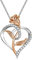 QLEESI Collier Fleur Rose pour Cadeau Femme - Colliers D'amour en Forme de Coeur Pendentif en or Rose Avec BoîTe-Cadeau de Bijoux Exquis Comme Cadeaux Saint Valentin de Fête des Mères