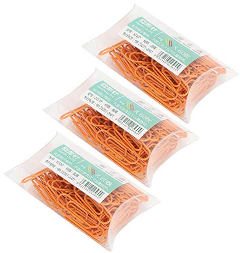 Zerodis 3 Schachteln Büroklammer, Orange Kleine tragbare geformte süße Anstecknadel Dokumente Papiertüte Versiegelungsklammern für Büro-Schulbedarf