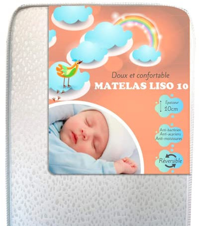 MICAMAMELLAMA Matelas bébé Doux et Confortable LISO 10 Plus (60x120)