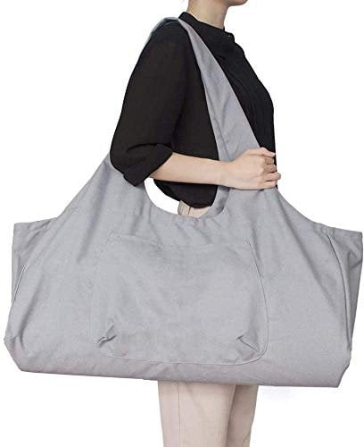 Namvo Große Tasche für Yogamatte, Mehrzweck-Turnbeutel, Yogamatte, Tragetasche, Tragetasche mit Seitentasche, passend für die meisten Matten, Grau