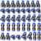 ERGAOBOY 40 Pcs 4MM Tube OD Push to Connect Fitting Kits,Blue 10 Straights 10 Elbows 10 Tee 10 Splitters Push Lock (PU4)