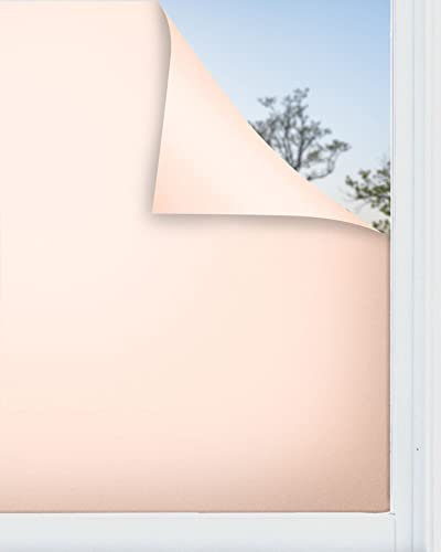Panorama Fensterfolie Orange 120x100 cm - Milchglasfolie Selbstklebend Fenster - Klebefolie