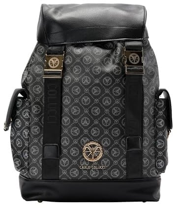 Carlo Colucci Rucksack mit Logoprint Schwarz OS