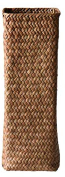 JYCRA Jarrón tejido de bambú, cesta de flores de ratán, jarrón de flores secas, maceta de paja tejida de ratán, cesta de bambú para mesa de comedor, oficina, decoración de boda