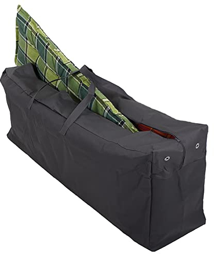 Novatool Auflagentasche I für 4 Auflagen I 420 D I Anthrazit I 125x32x50 cm I Schutzhülle Hochlehner Auflagen Hülle Sitzauflagen Tasche für Gartenpolster Sitzauflagentasche Gartenpolster-Tasche