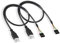 PNGKNYOCN Cable adaptador de placa base de 5 pines a USB, paquete de 2 cables USB 2.0 tipo A macho a Dupont de 5 pines hembra (50 cm)