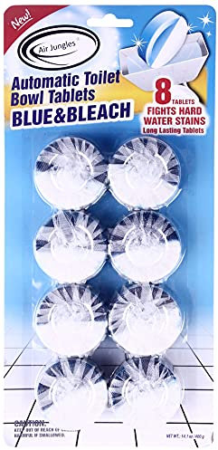 Air Jungles Automatische WC-Reinigertabletten (8 Packungen), extra frische WC-Reiniger-Tabs, septisch sicher, schnelle Blasen, schäumend und langanhaltend