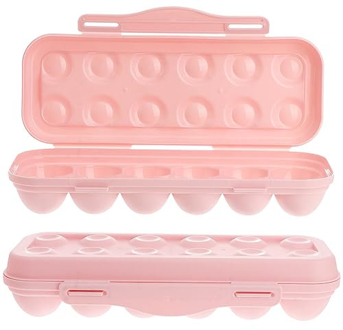 Kichvoe 2er Set Eier Aufbewahrungs Box FüR KüHlschrank, 12 Gitter EierbehäLter Aus Kunststoff Mit Deckel FüR Sichere Lagerung Und Transport Von Eiern, Ideal FüR Zuhause Und Picknick