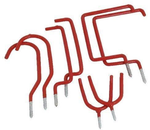 Garden Mile Modern Weatherproof Storage Hook Set - Hard Wearing Bike Hooks for Wall Screw in Hooks Cast Iron Garage Hooks Heavy Duty Wall Mounted Ladder Hooks Use for Hanging Tools, Bikes (8pc)