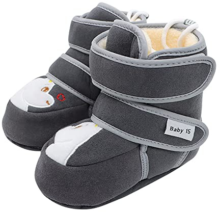 Stivaletti Invernali per Neonata Calda Stivali da Neve Suola Morbida Bambina Bambino Neonato Antiscivolo Scarpe Primi Passi 12-18 Mesi
