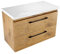 paplinskimoebel - Waschbeckenunterschrank mit Aufsatz 80 cm Breit Girona, Badezimmerschrank mit Arbeitsplatte, Unterschrank für Aufsatzwaschbecken, Waschtischunterschrank Holz - Eiche/Weiss