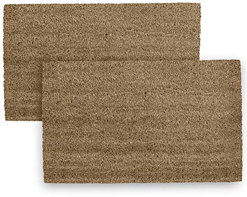 vingardium leviosa VL Door Mat 35x60cm – Plain Coir Door Mats with Non-Slip Latex Back – Long-Lasting Door Mats Outdoor for Garden, Patio, Garage or Front Step (Pack of 2)