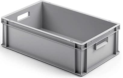 PROREGAL Eurobehälter mit offenem Griff | HxBxT 17,5x40x60cm | 30 Liter | Grau | Eurobox, Transportbox, Transportbehälter, Stapelbehälter
