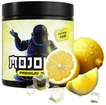 MOJOKAII Premium Booster | 250g | 50 Portionen | Gamer performance | Pre-Workout | Energy Drink Pulver (Mana Tea) (Zitrone)