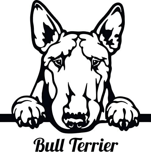 Autoaufkleber/Sticker/für Innen und Außen 28 cm schwarz Bullterrier 02