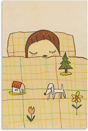LVTFCO Yoshitomo Nara Poster Kreative Cartoon-Wandkunst Yoshitomo Nara druckt Yoshitomo Nara Leinwandgemälde für Zuhause Wanddekoration Bild 50x70cm Kein Rahmen