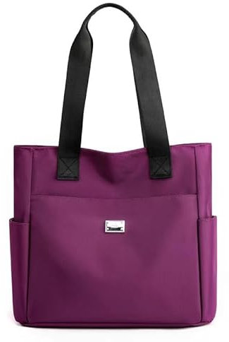 YXQSED Nylon Shopper Damen, Leicht Multi-Tasche Handtasche Wasserdicht Groß Umhängetasche Violett