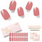 NAILOG Uv Gel Nagelfolie, Nagelsticker Uv Härtend, 20pcs Lang Anhaltende Nagellackstreifen, Gel-Nagelaufkleber in Salonqualität, Maniküre Kit mit Glänzendem Gel-Finish, Roselyn