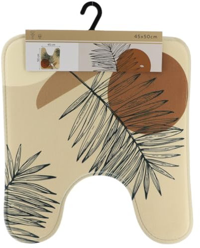 TENDANCE - Tapis Contour WC Microfibre Imprime 45x50cm - Reconnect