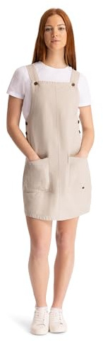 Trespass Women's Pinafore Dress Twirl - Button Fastening Straps, Button Fastened Sides, 2 Front Patch Pockets, Woven, 100% Cotton