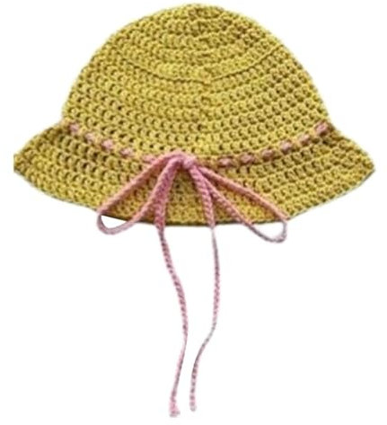 Chapeau cloche élégant et coloré fait à la main pour femme - Style cloche simple - En tricot, jaune citron, S/L