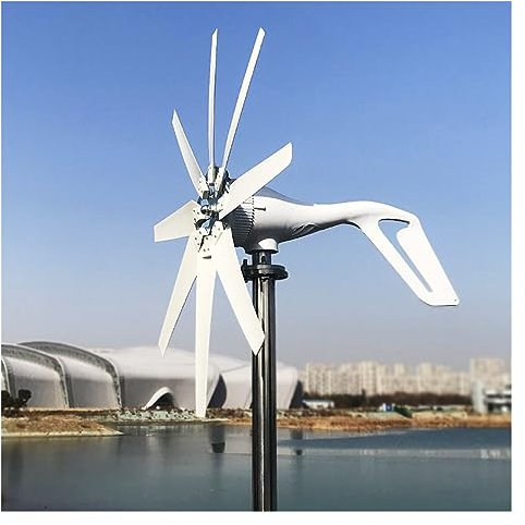 WLLKIY 1000w 1kw Horizontaler Windturbinengenerator 48V 24V 12V Power Magnetischer Dynamo Energie Windmühle Haushaltsgerät Solar Camping(Color:Off Grid System,Size:48V)