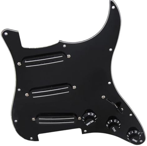 Pre-wired für E-Gitarre Pickguard Schwarze 3-lagige Schienen-Tonabnehmer Mit Vorverdrahteten Gitarren-Schlagbrettern Für 11-Loch-E-Gitarre Material Kunststoffkupfer