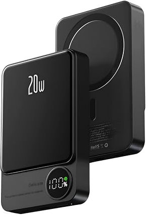 PULSE® Nuova Batteria Esterna Magnetica Senza Fili 10 000 mAh - Ricarica Rapida per iPhone e Samsung - Compatibile con MagSafe e Induzione - Schermo LED - Design Compatto e Leggero