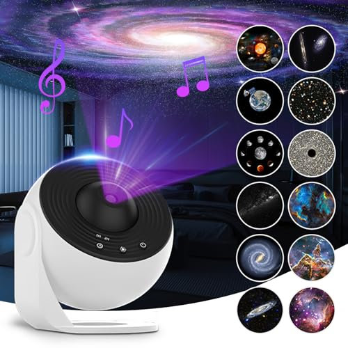 EagerMinds Planetarium-Sterne-Projektor, Sternenhimmel, drehbar, 360° drehbar, Planetarium, mit 12 Filmscheiben, Sternenhimmel, Decke, geeignet für Wohnzimmer im Kinderzimmer