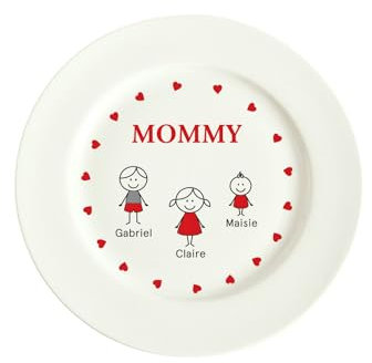 Presentimental Personalisierter Keramikteller mit Gravur Weihnachtsdekoration Familie Teller (B)
