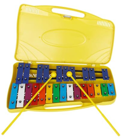 Xilófono Glockenspiel Metalófono 25 Teclas Metálicas Angel AG-25N3 con Estuche Amarillo (amarillo)