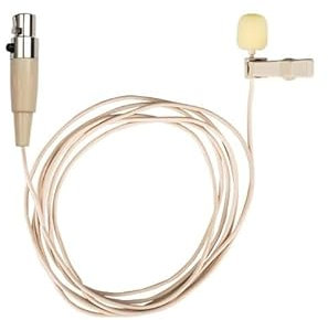 Replacement Miniature Lavalier Microphone for Shure ULXD1 Digital Bodypack Transmitter Wireless Lavalier Microphone System, Condenser, Omnidirectional, Mini 4 Pins xlr Connector, Beige Color