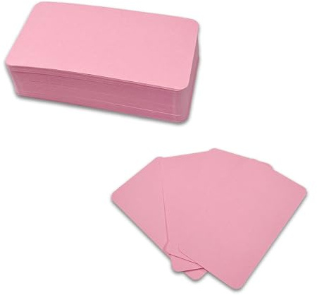 Desuibao 120 Stück rosafarbene Mini-Karteikarten, Notizkarten, 5 x 9 cm, unliniert, für kleine Geschäftsnachrichten, Lernen, Schreiben, Wörter